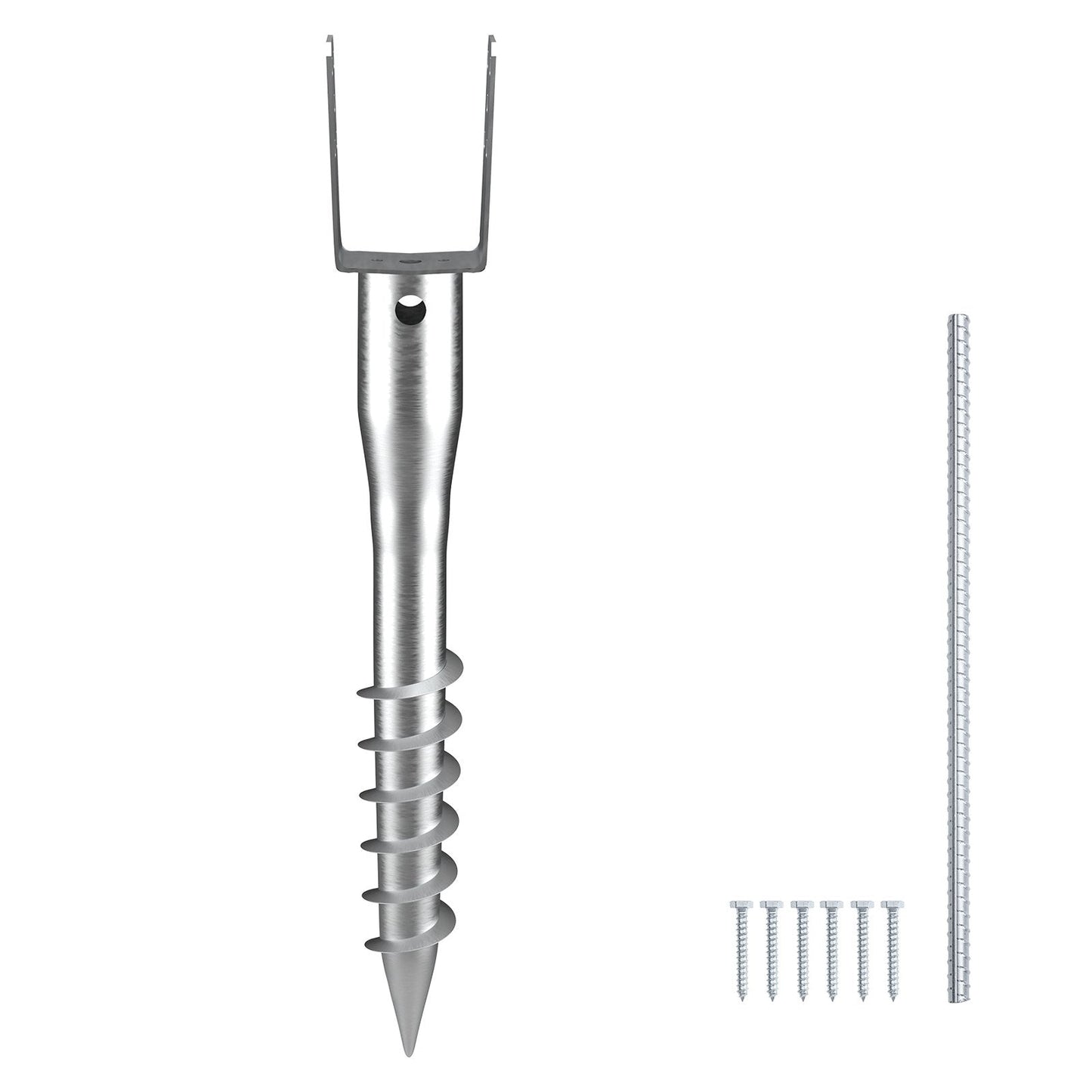 Heavy-Duty No-Dig Ground Anchor, 100x70x700 mm, Steel Stake for Easy Installation