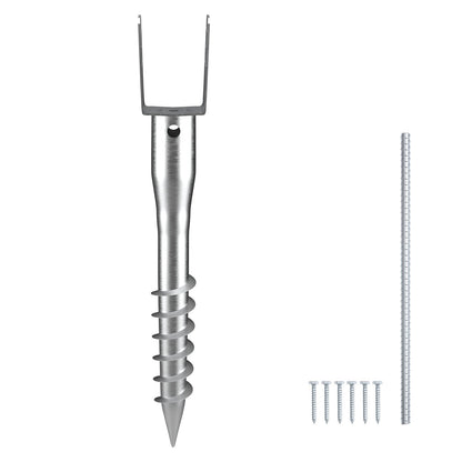 Heavy-Duty No-Dig Ground Anchor, 100x70x700 mm, Steel Stake for Easy Installation