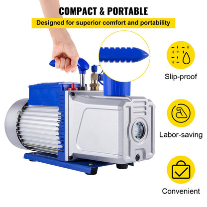 High-Efficiency 2-Stage Vacuum Pump 0.25m³/min for Refrigeration Systems