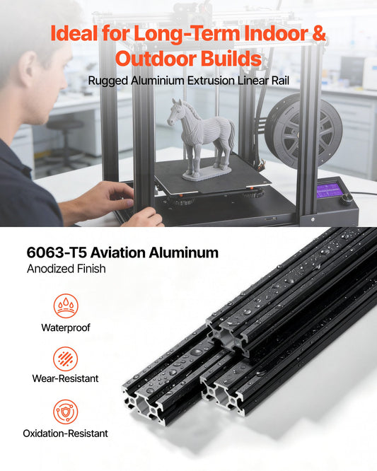 5PCS 2040 Aluminum Extrusion Profile, 78.74 Inch 2000 mm, V Slot European Standard Anodized Linear Rail, High-Strength Extruded Aluminum Rail, for 3D Printer Parts and CNC DIY Workbench, Black