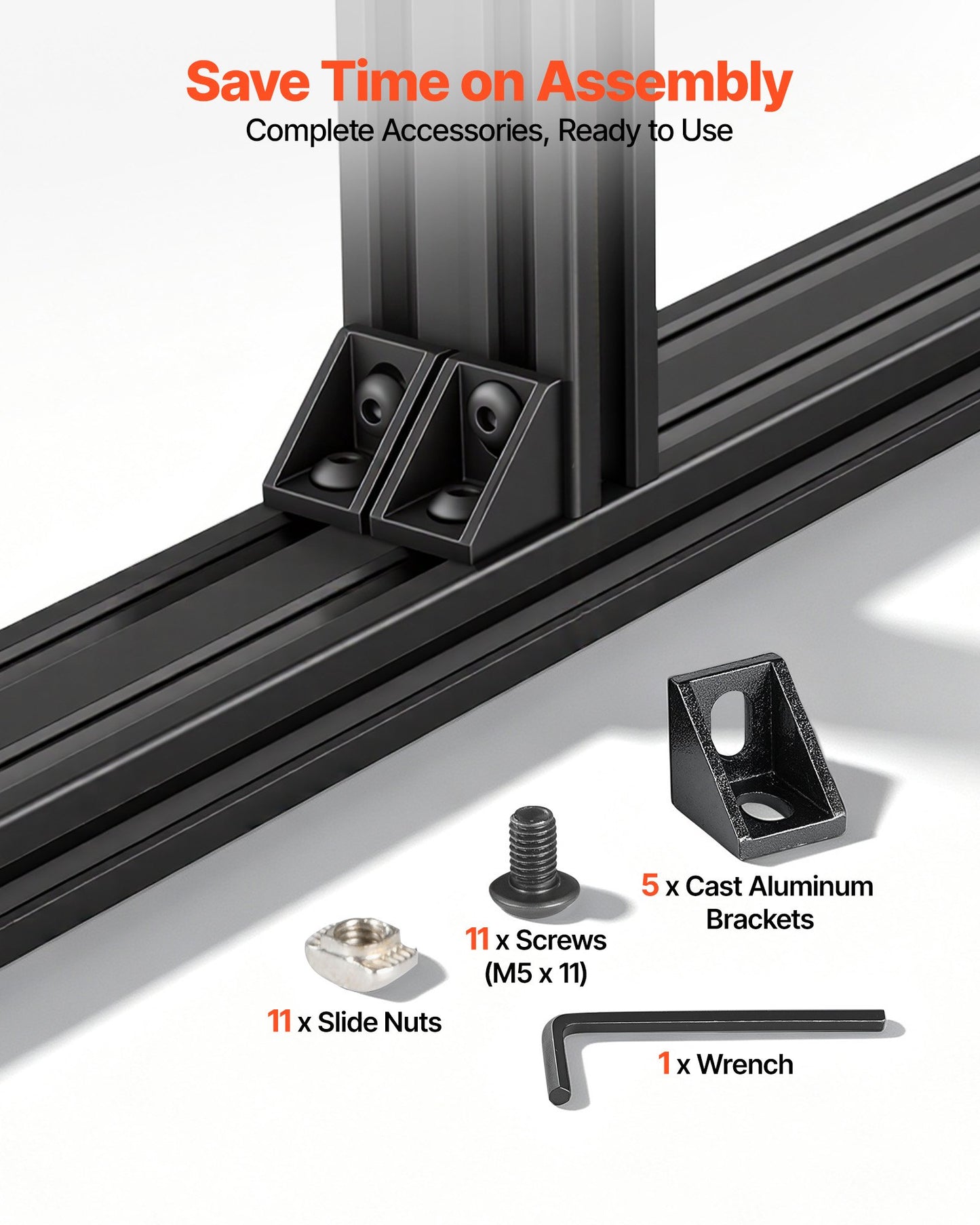 5PCS 2040 Aluminum Extrusion Profile, 78.74 Inch 2000 mm, V Slot European Standard Anodized Linear Rail, High-Strength Extruded Aluminum Rail, for 3D Printer Parts and CNC DIY Workbench, Black