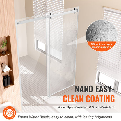 VEVOR Frameless Shower Door 58-59" x 75" SGCC Tempered Glass 5/16" Chrome