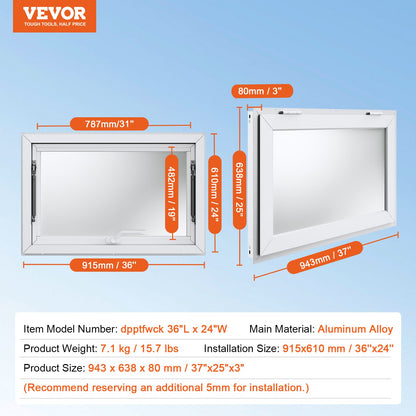 VEVOR 36"L x 24"W Concession Stand Serving Window Food Truck Service Awning