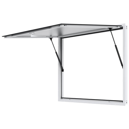 Concession Window for Food Truck, 48"x36" Aluminum Alloy Food Truck Service Window, Up to 85 Degrees Stand Serving Window with Awning Door & Drag Hook,  for Food Trucks Concession Trailers