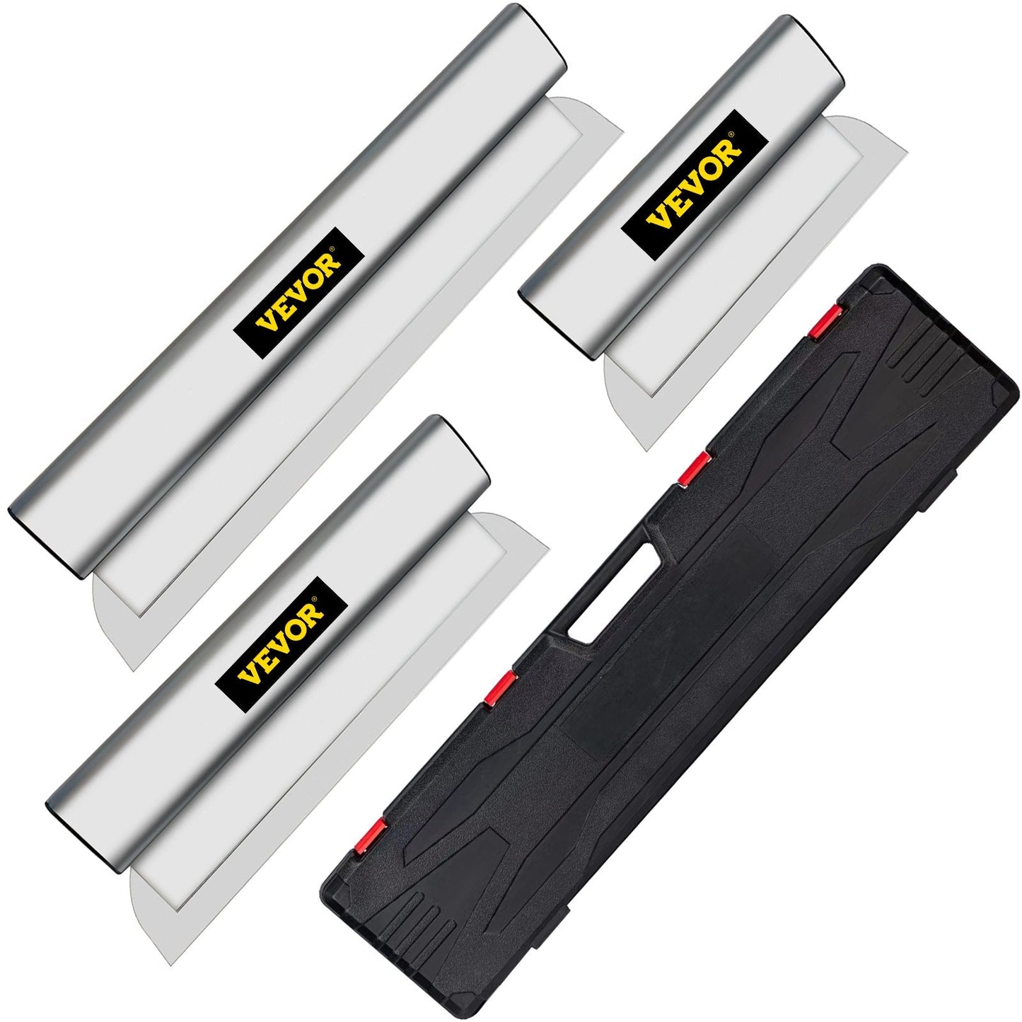 Drywall Skimming Blade Set with Ergonomic Grip, Stainless Steel, 3 Sizes