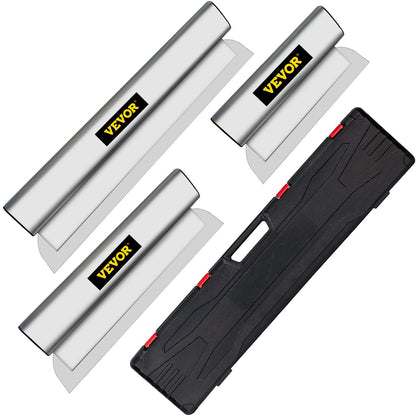 Drywall Skimming Blade Set with Ergonomic Grip, Stainless Steel, 3 Sizes