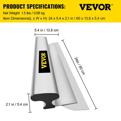 24" Skimming Blade, Stainless Steel, Ergonomic Grip, for Drywall/Wall-Board