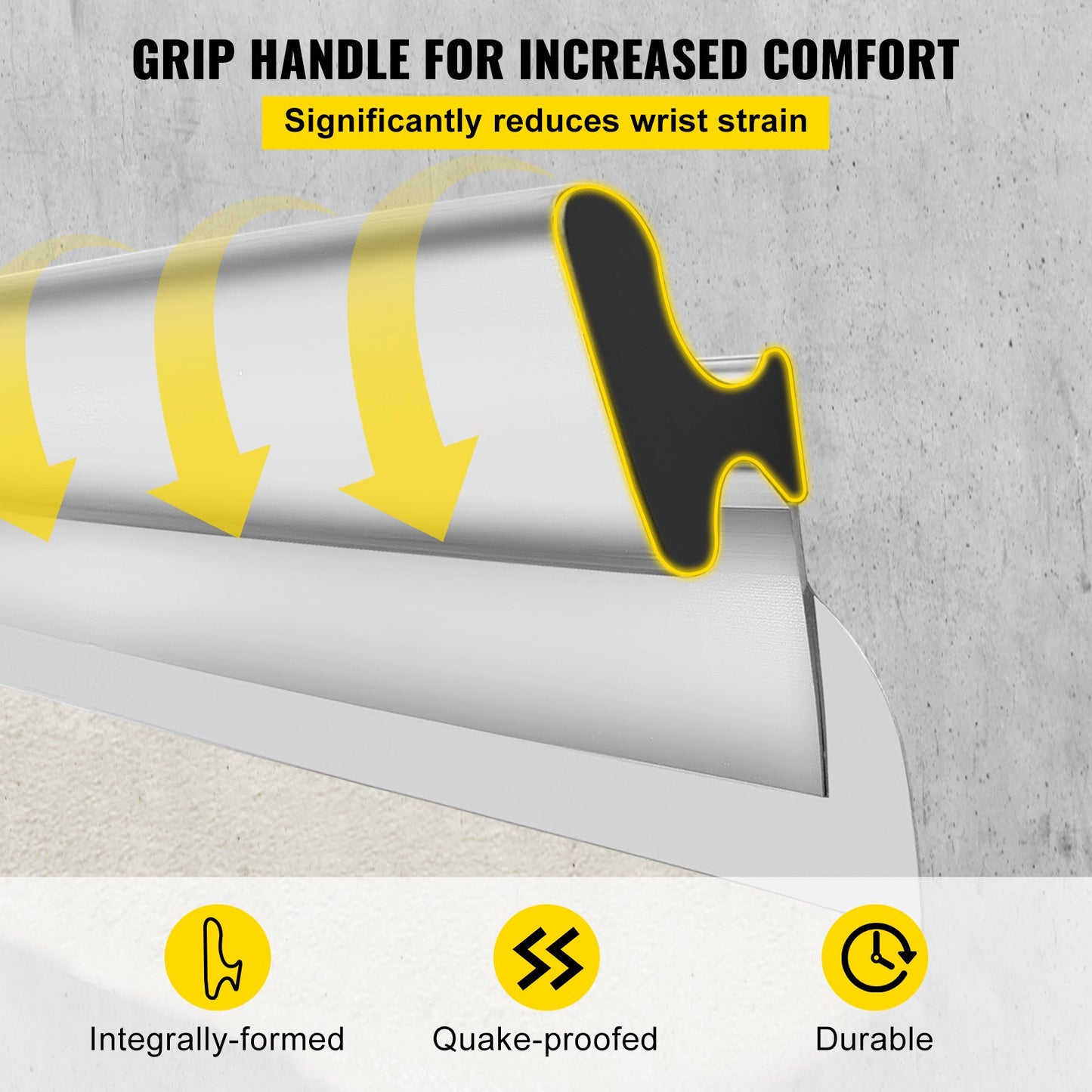 Drywall Skimming Blade, 32inch Smoothing Knock-Down Knife, Stainless Steel Putty Knife Finishing Tool, High-Impact End Caps for Sheetrock Drywall Gyprock Wall-Board Plasterboard