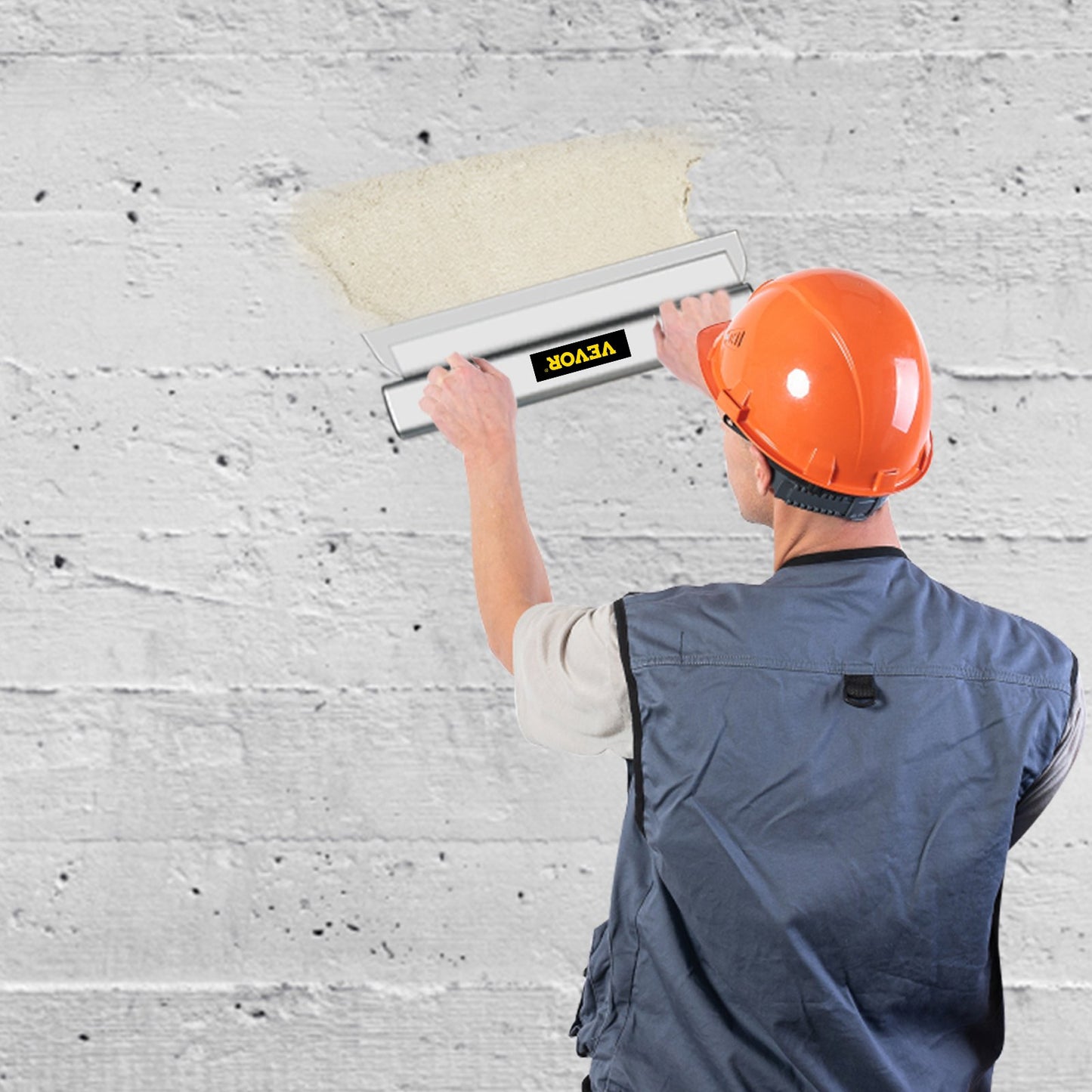 Drywall Skimming Blade, 32inch Smoothing Knock-Down Knife, Stainless Steel Putty Knife Finishing Tool, High-Impact End Caps for Sheetrock Drywall Gyprock Wall-Board Plasterboard