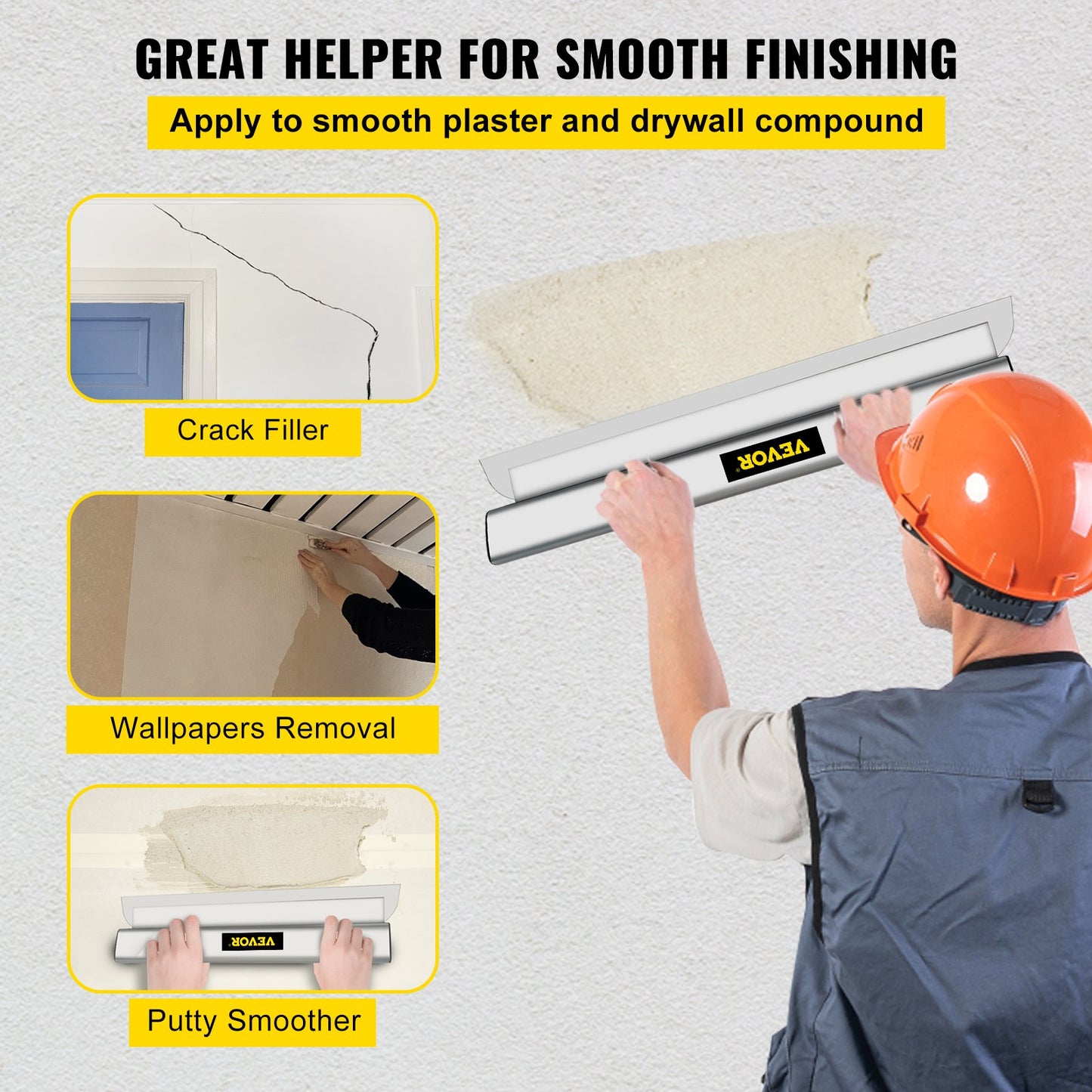 VEVOR Skimming Blade,40 inch Smoothing Knife, European Stainless Steel Construction
