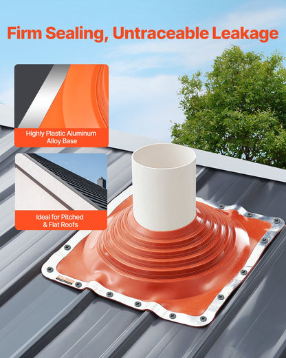 VEVOR Metal Roof Pipe Flashing Boot Fits 254-457 mm Pipe High Temp Red Silicone
