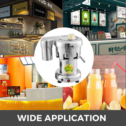 Commercial Stainless Steel Juicer, 80 kg/hr Capacity, 370W Power, 2800 RPM