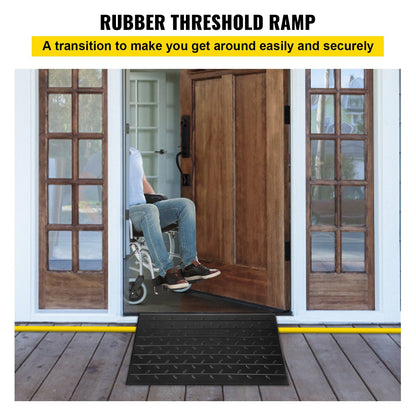 Rubber Threshold Ramp with 3 Channels, 4" Rise, 1000 kg Load Capacity