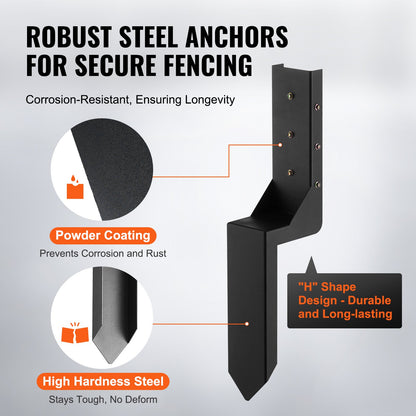 VEVOR Fence Post Anchor Repair Kit 4 Pack Inner 3.5 x3.5 Inches Support Stakes
