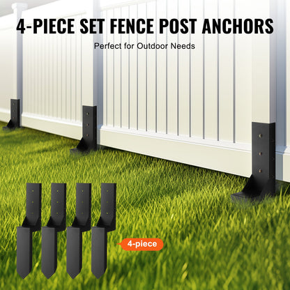 VEVOR Fence Post Anchor Repair Kit 4 Pack Inner 3.5 x3.5 Inches Support Stakes