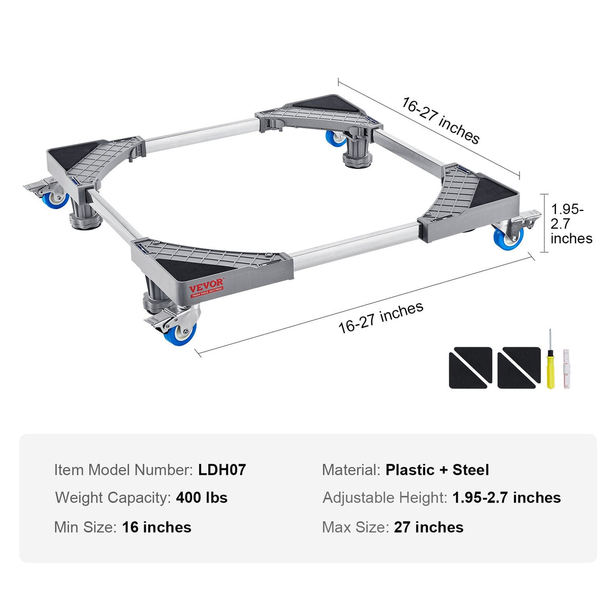 Tool-free washer stand assembly takes about five minutes for quick household installation