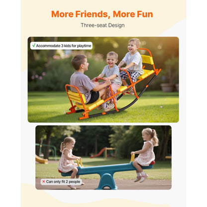 Kids Seesaw 90 kg Capacity Metal Rocking Teeter Totter with Handles