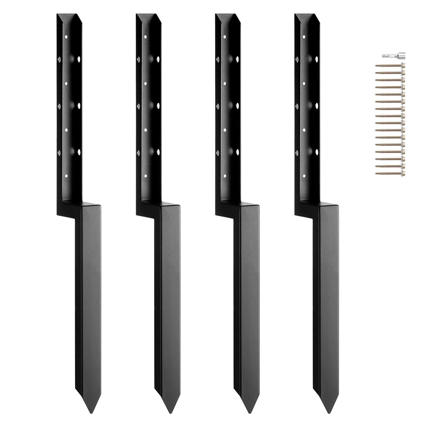 Steel Fence Post Repair Kit, 4-Pack, 0.05m x 0.05m Support Stakes, Easy Install