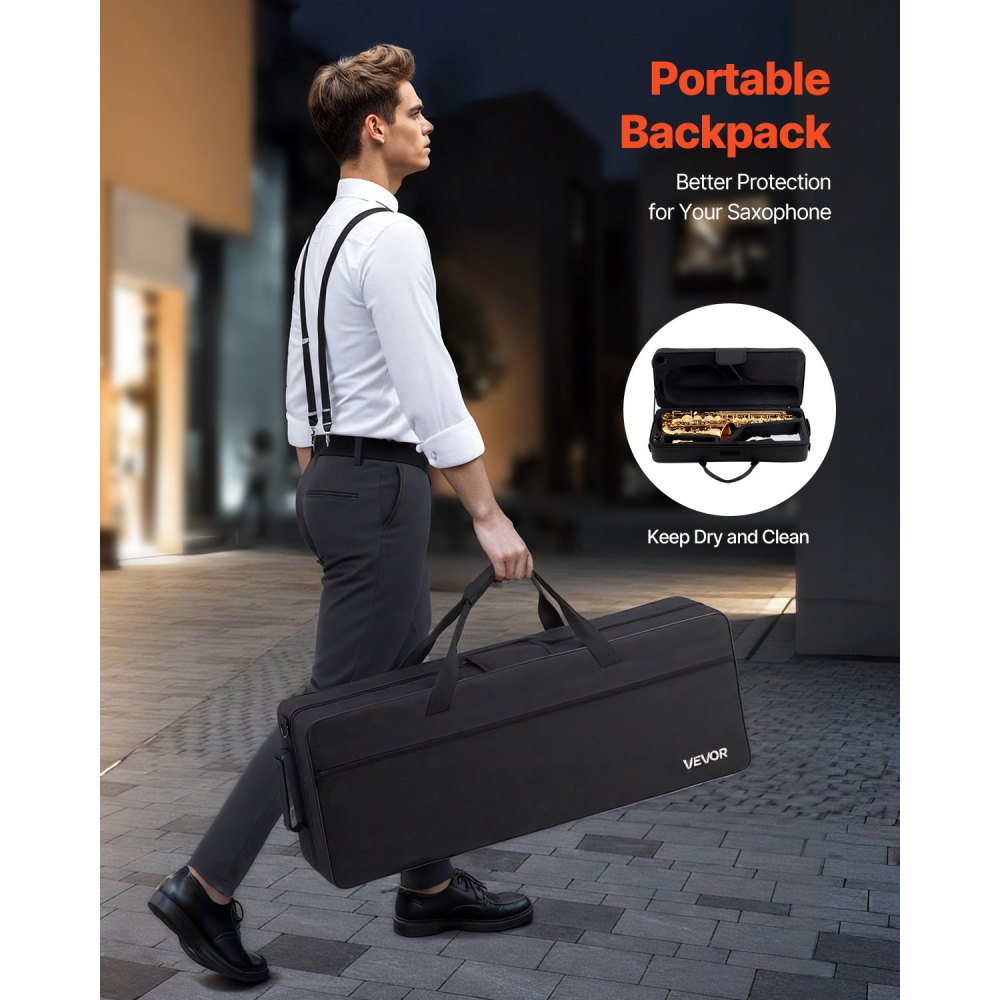 Alto Saxophone, E Flat, Brass Saxophone Beginner Kit with Carrying Case, Mouthpiece, Straps, Cleaning Cloth Rod, Gloves, Grease, Neck Strap, 23 Keys Alto Sax Kit, for Beginners Students, Gold