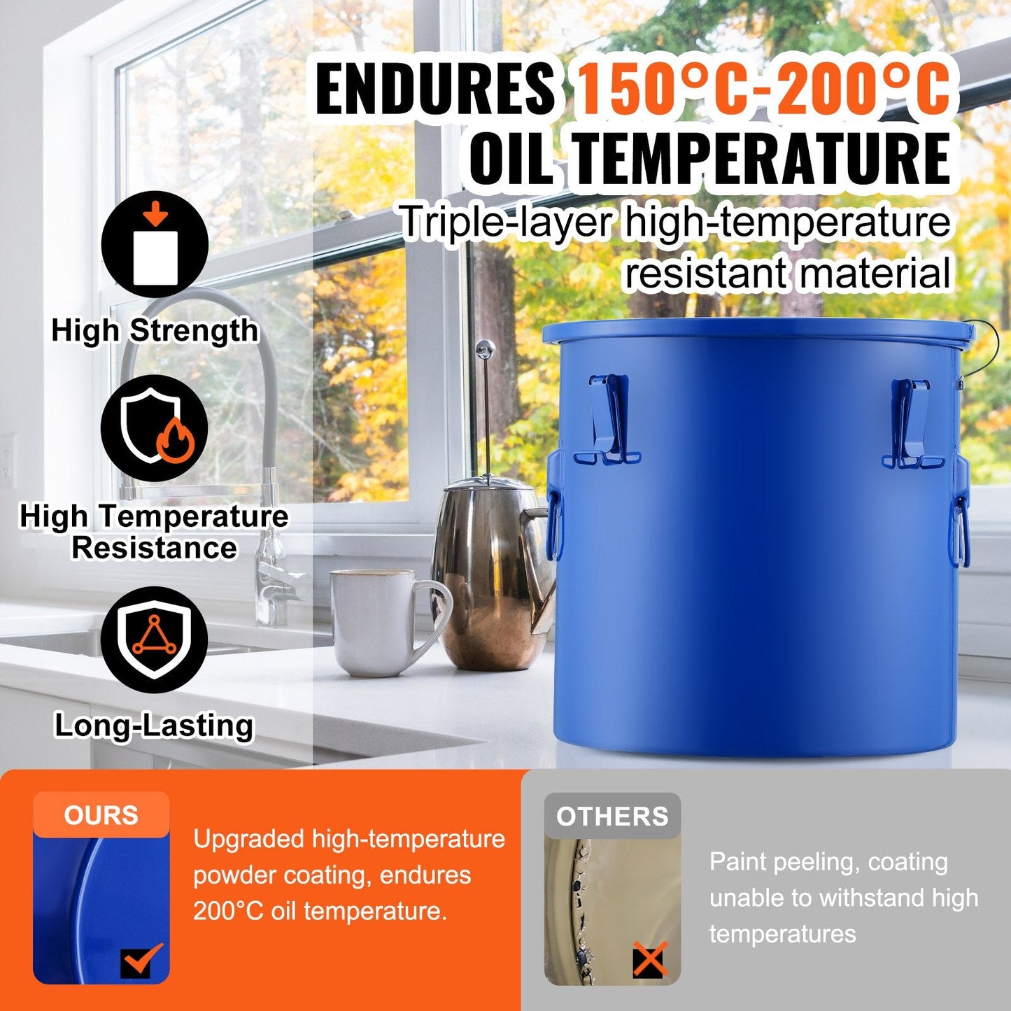 High-Capacity 37.8L Oil Disposal Caddy with Filter Bag and Lid