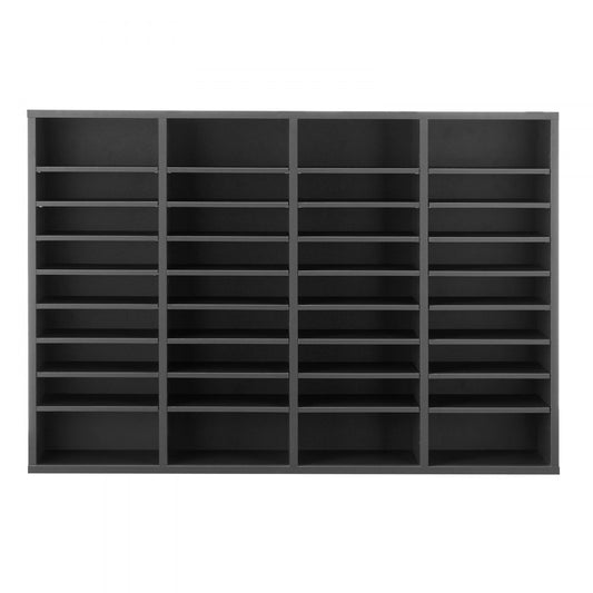 VEVOR Wooden Literature Organizer 36 Compartments with Adjustable Shelves Grey