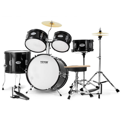 5-Piece Beginner Drum Kit for Kids, 0.4m with Bass, Toms, Snare & Accessories