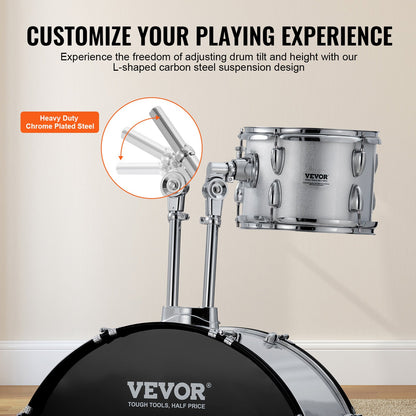 VEVOR Adult Drum Set, 5-Piece, 558.8 mm Complete Full Size Drum Kit with Bass Toms