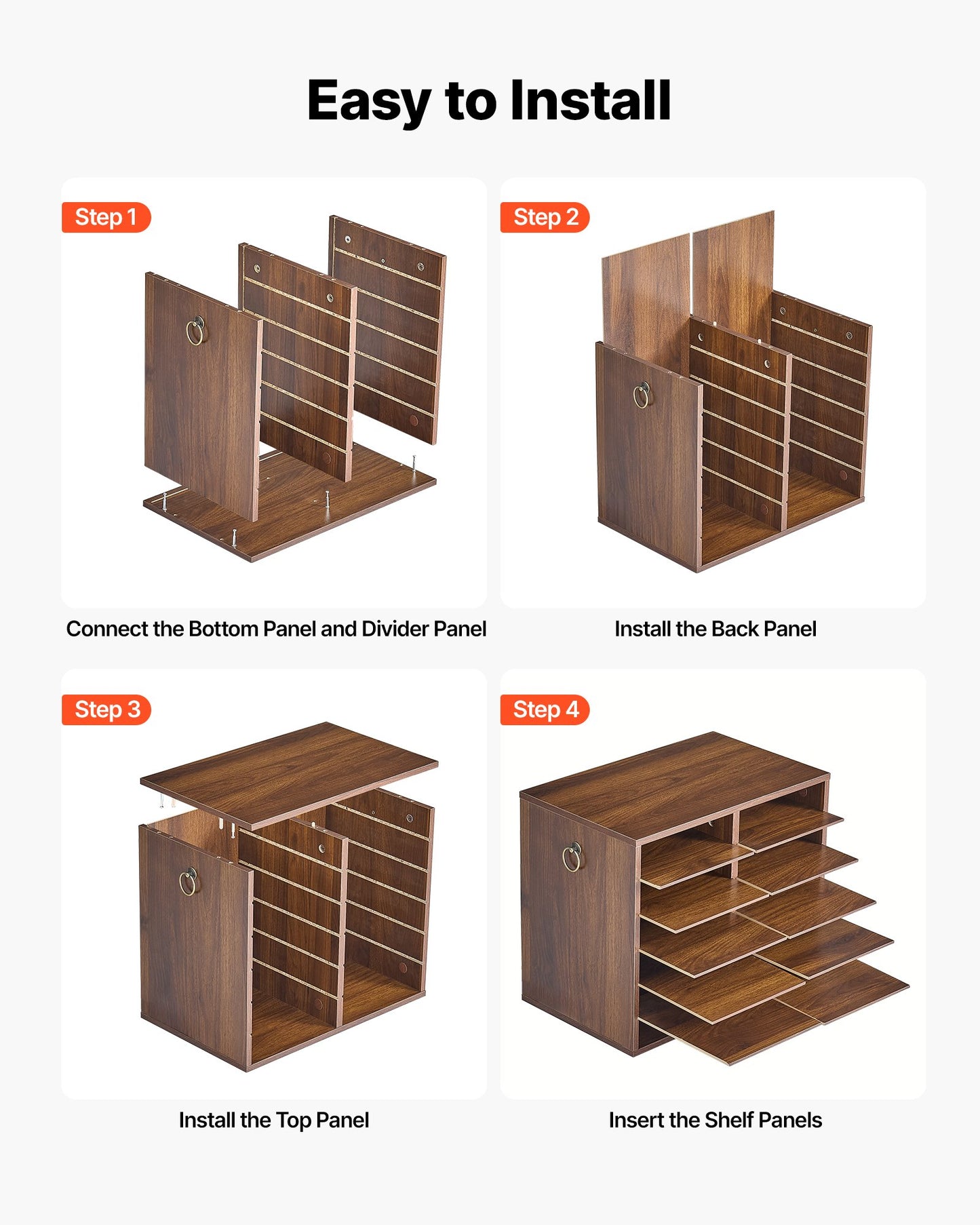 Wood Literature Organizer 12 Compartments Office Mailboxes Brown, Countertop Literature Sorter for Files Documents Papers, with Adjustable Shelves, for Office, Home, Classroom Organization