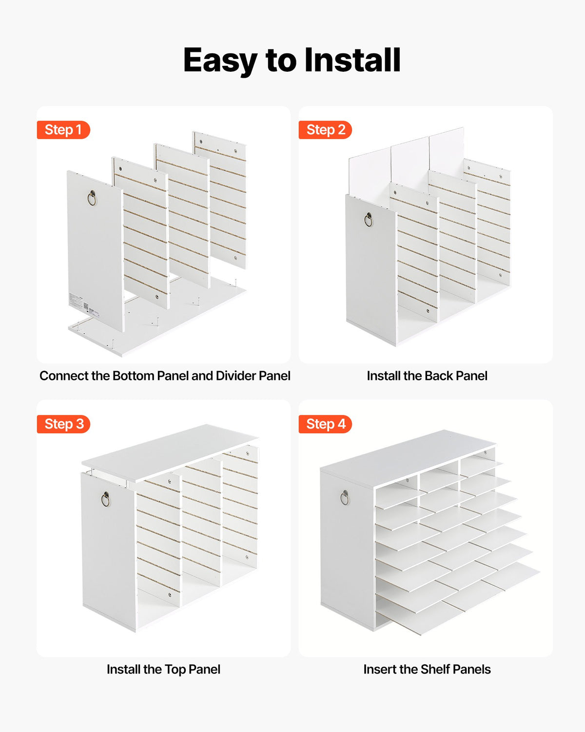 Wood Literature Organizer 24 Compartments Office Mailboxes White, Countertop Literature Sorter for Files Documents Papers, with Adjustable Shelves, for Office, Home, Classroom Organization