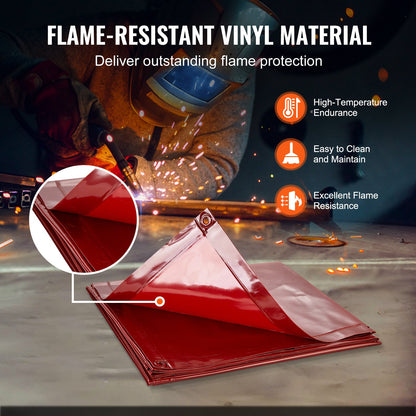 VEVOR Welding Curtain Screen, 6' x 6' Hanging Welding Curtain Wall, Flame-Resistant