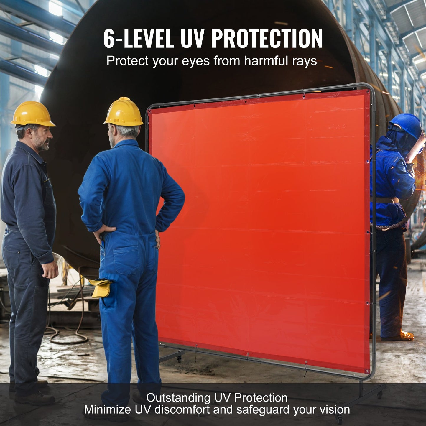 VEVOR Welding Curtain Screen, 6' x 6' Hanging Welding Curtain Wall, Flame-Resistant