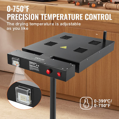 Adjustable Flash Dryer for Screen Printing, 41 x 41 cm, 0-750°C, 1800W Power