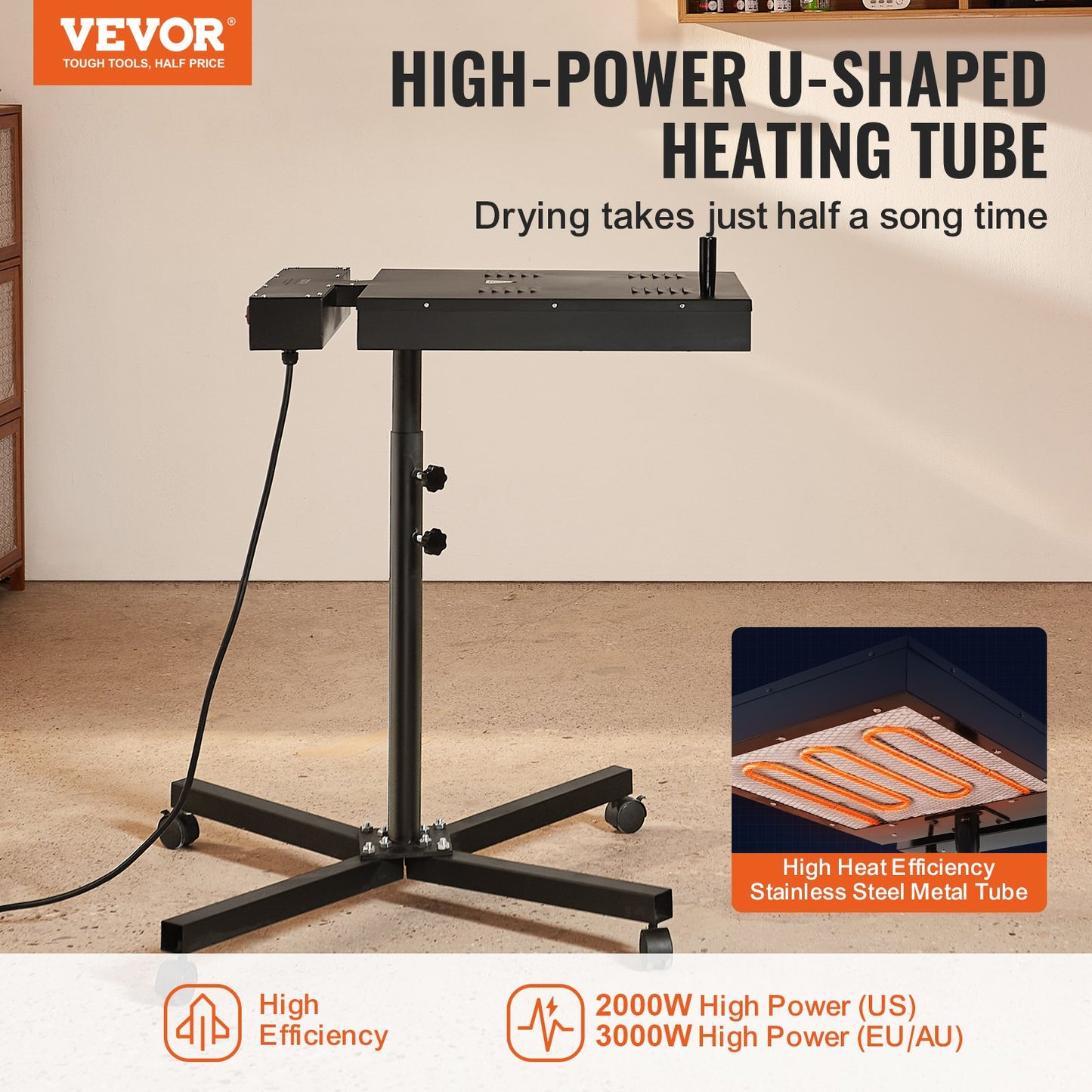 VEVOR Flash Dryer, 18 x 18 inch Flash Dryer for Screen Printing, 0-750℉ Temperature