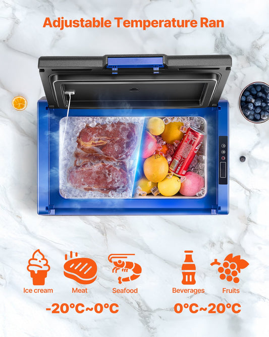 Portable 20L Car/Home Fridge Freezer, Rapid Cooling, -18 to 10℃, 12.7 kg