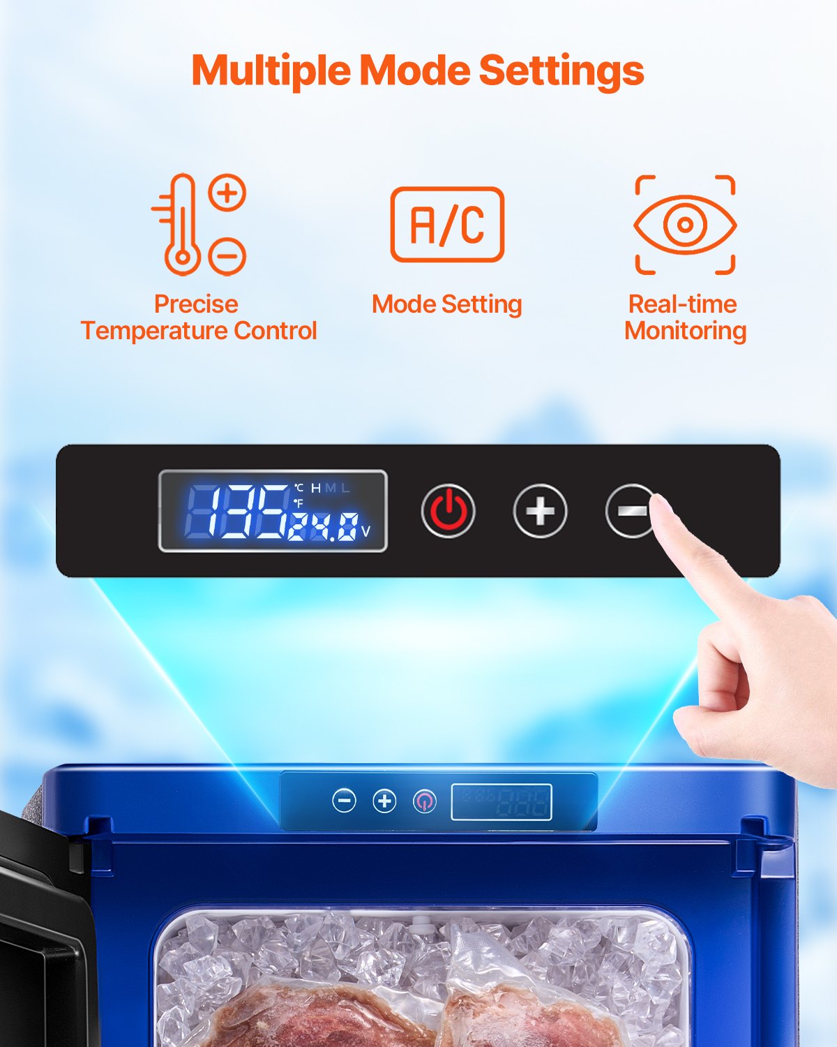 Portable 20L Car/Home Fridge Freezer, Rapid Cooling, -18 to 10℃, 12.7 kg