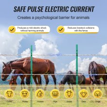 2625-foot electric fence polywire with HDPE construction for horses, cattle, and livestock