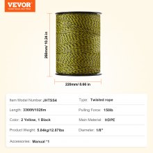 1026M Electric Polywire for Livestock Fencing - Durable & Versatile, Yellow/Black