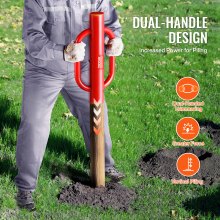 Heavy-Duty Steel Fence Post Driver with 0.1 m Diameter and Large Handles