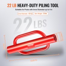 Heavy-Duty Steel Fence Post Driver with 0.1 m Diameter and Large Handles