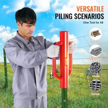 Heavy-Duty Steel Fence Post Driver with 0.1 m Diameter and Large Handles