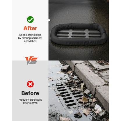 Sediment Filter Sock, 4Pcs Erosion Control Socks Dia.127 mm x 3048 mm L Coverage, Polypropylene Filler, Flexible & Efficient Silt Fence Socks for Storm-Water Management, Drainage Protection