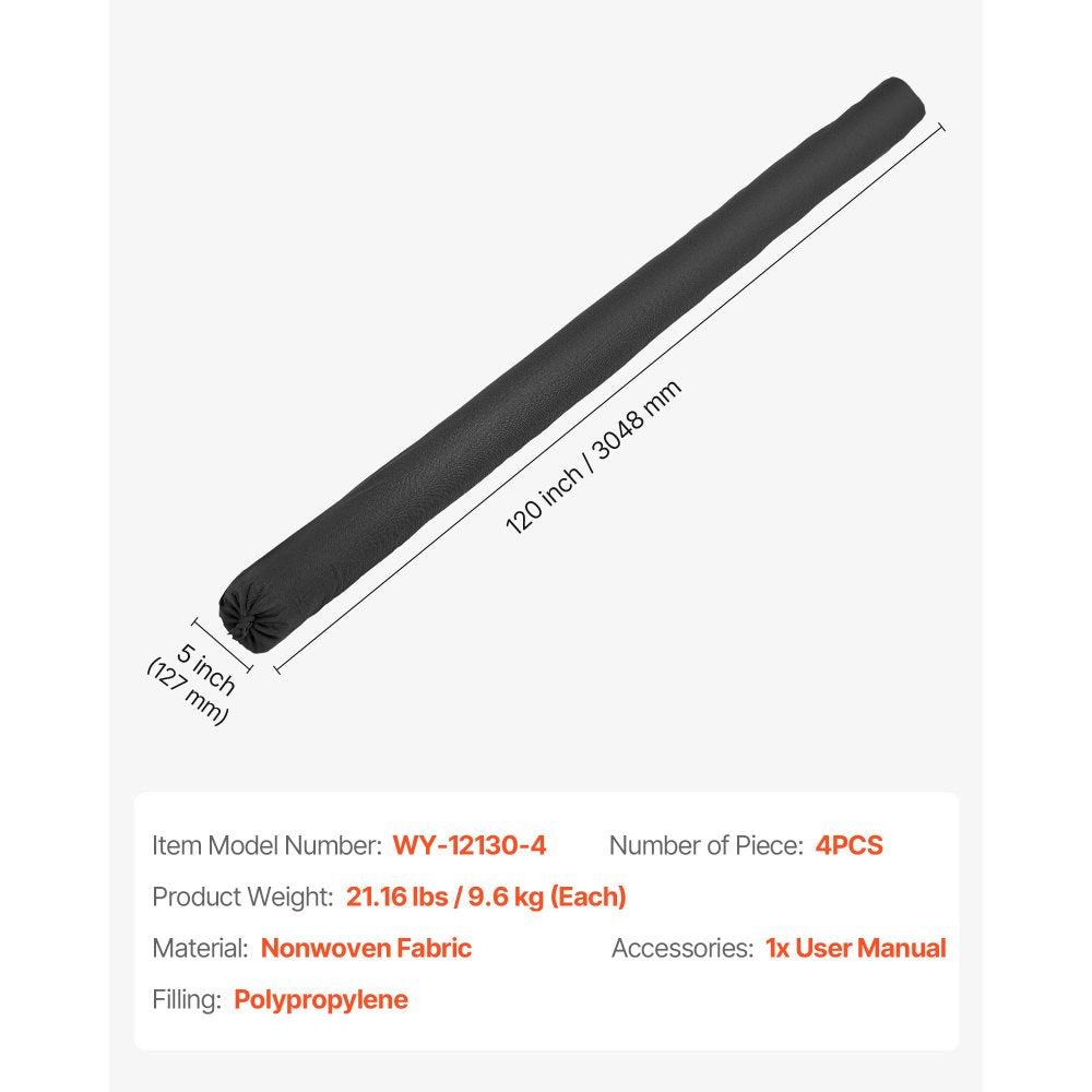 Sediment Filter Sock, 4Pcs Erosion Control Socks Dia.127 mm x 3048 mm L Coverage, Polypropylene Filler, Flexible & Efficient Silt Fence Socks for Storm-Water Management, Drainage Protection
