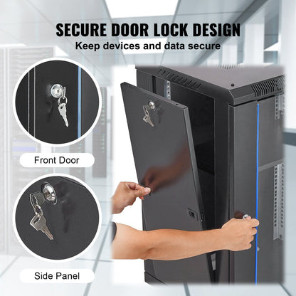 15U Wall Mount Network Server Rack with 0.46 m Door Lock, 227 kg Load Capacity