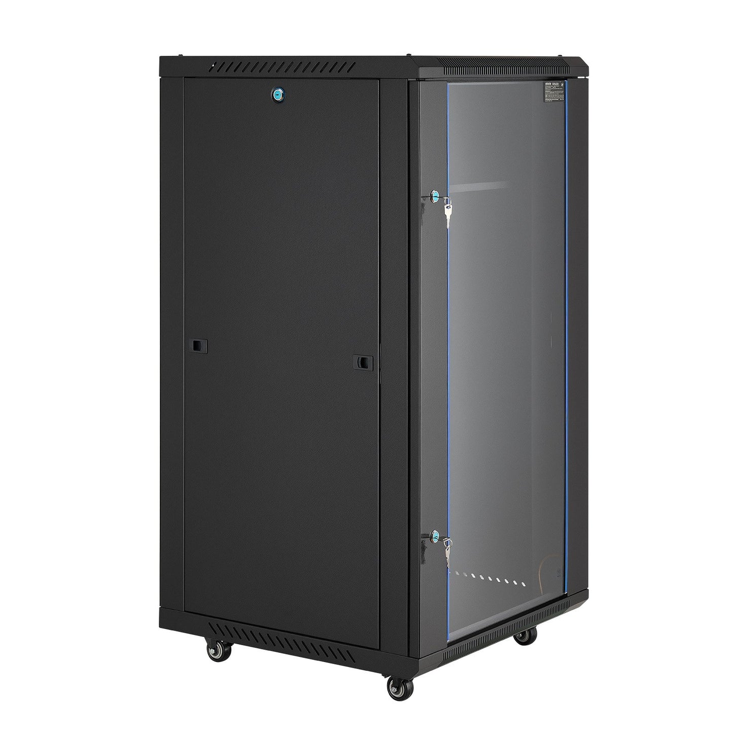22U Network Cabinet Wall Mount, 600 mm Depth, 136 kg Max Load Capacity Server Cabinet Rack Enclosure with Locking Tempered Glass Door, Side Panels, Server Rack for IT Equipment, A/V Devices