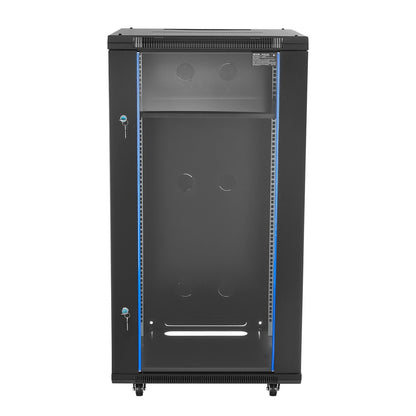 22U Network Cabinet Wall Mount, 600 mm Depth, 136 kg Max Load Capacity Server Cabinet Rack Enclosure with Locking Tempered Glass Door, Side Panels, Server Rack for IT Equipment, A/V Devices