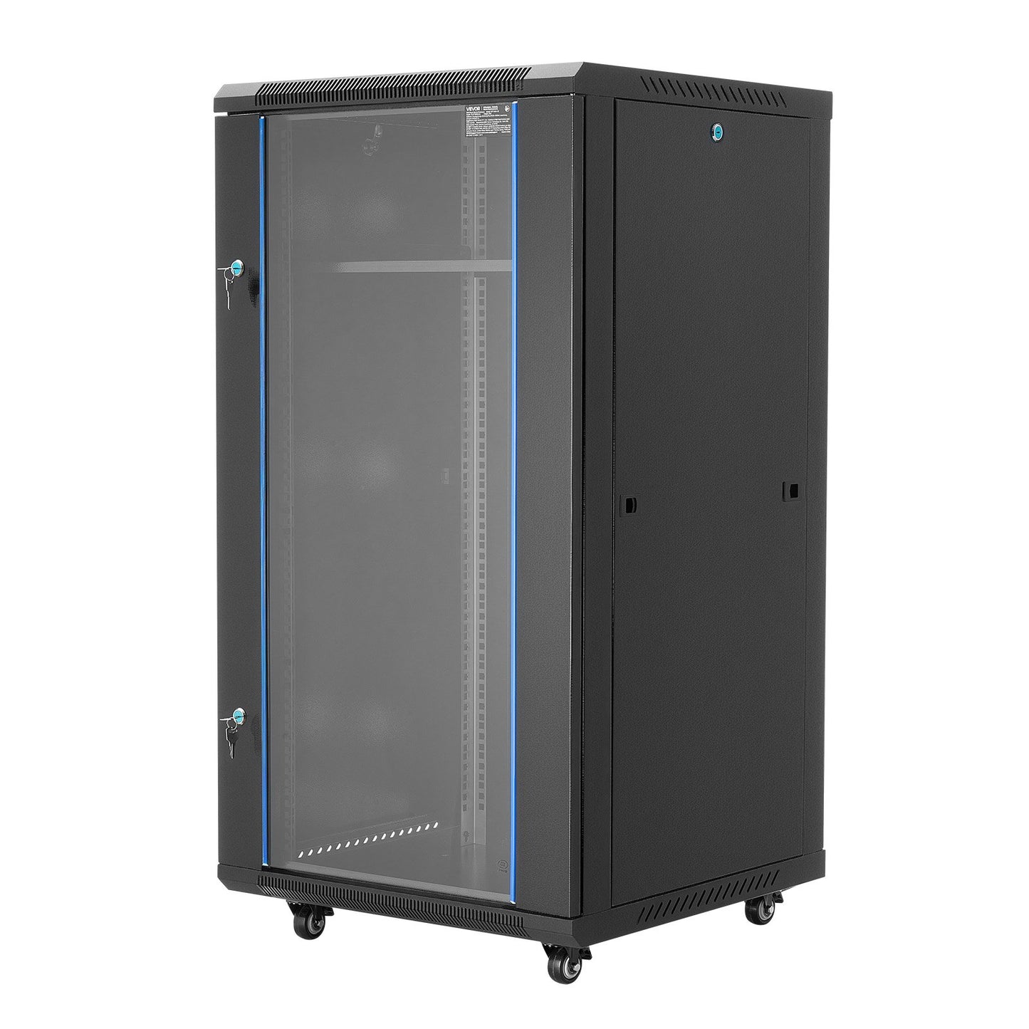 22U Network Cabinet Wall Mount, 600 mm Depth, 136 kg Max Load Capacity Server Cabinet Rack Enclosure with Locking Tempered Glass Door, Side Panels, Server Rack for IT Equipment, A/V Devices