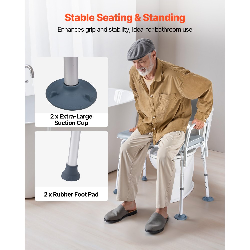 4-in-1 Bedside Commode Chair Raised Toilet Seat 227 kg Adjustable Height