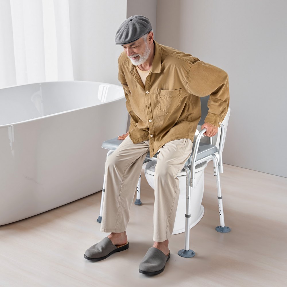 4-in-1 Bedside Commode Chair Raised Toilet Seat 227 kg Adjustable Height