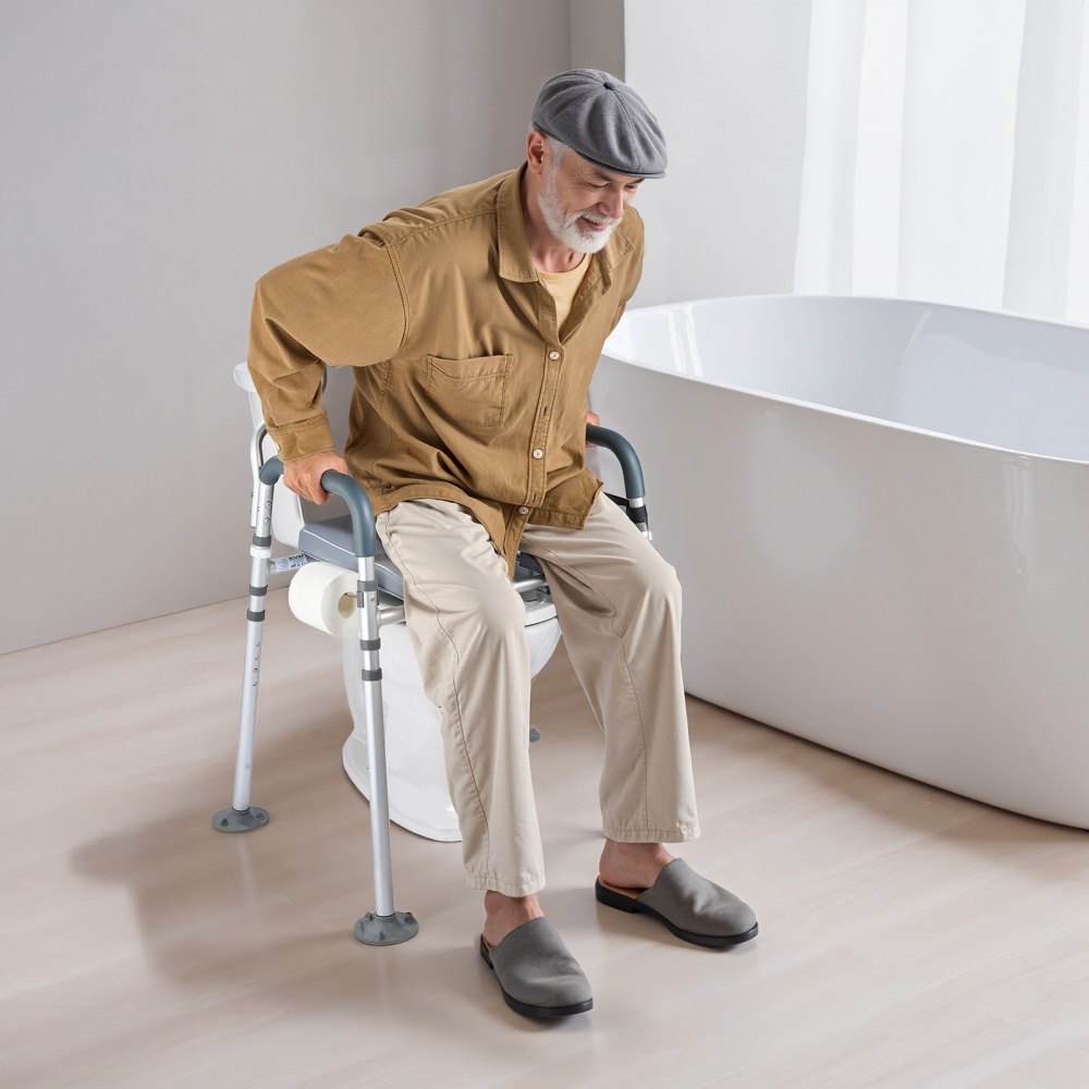 Bedside Commode Chair 4-in-1 Raised Toilet Seat 227 kg Adjustable Height