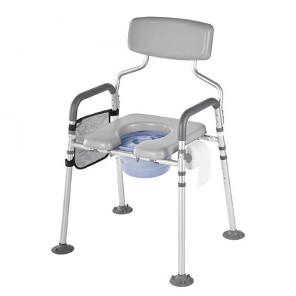 Bedside Commode Chair 4-in-1 Raised Toilet Seat 227 kg Adjustable Height